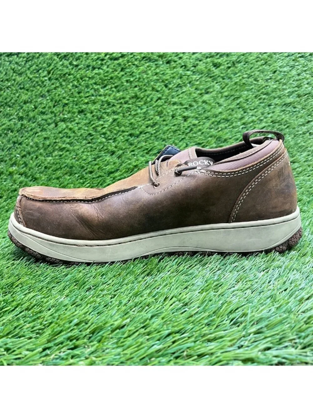 Rocky Dry Strike SRX Mens Size 8E Brown Leather Composite Safety Toe Work Shoes